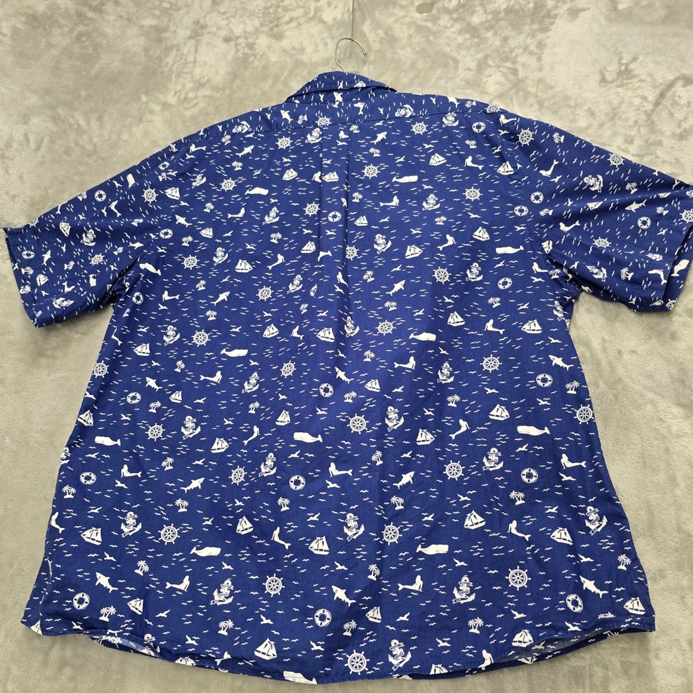 Brooks Brothers Regent Shirt Mens XXL Blue Nautical Whale Mermaid Anchor Cotton - Picture 12 of 13